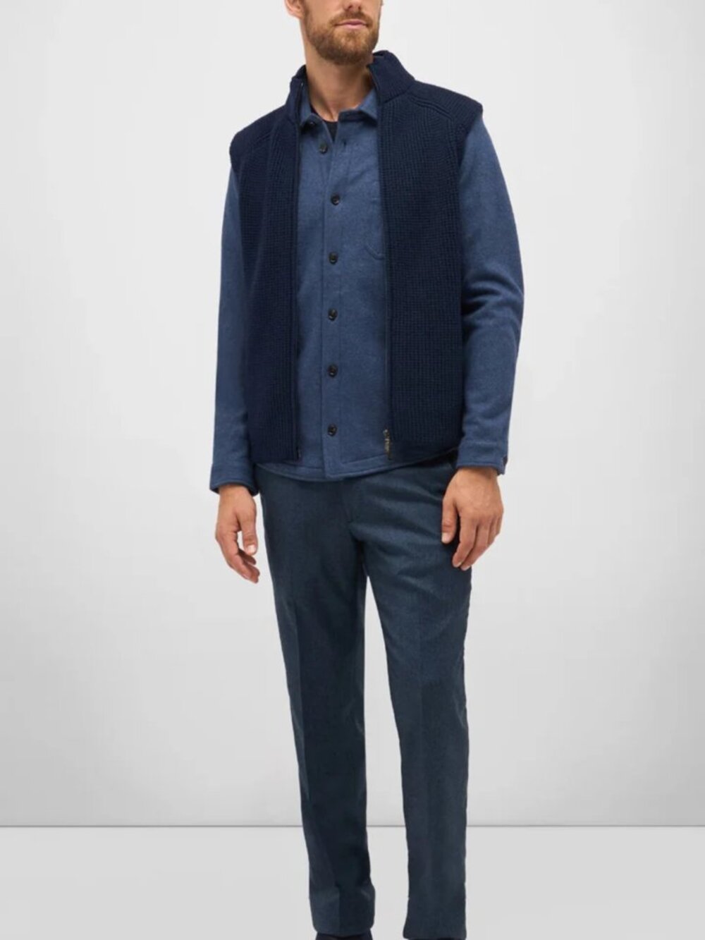Maurizio Baldassari Blue Knitted Virgin Wool Gilet Vest